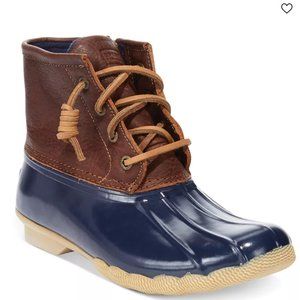 Sperry Top-Sider Saltwater Duck Boots Tan/Navy Size 9.5